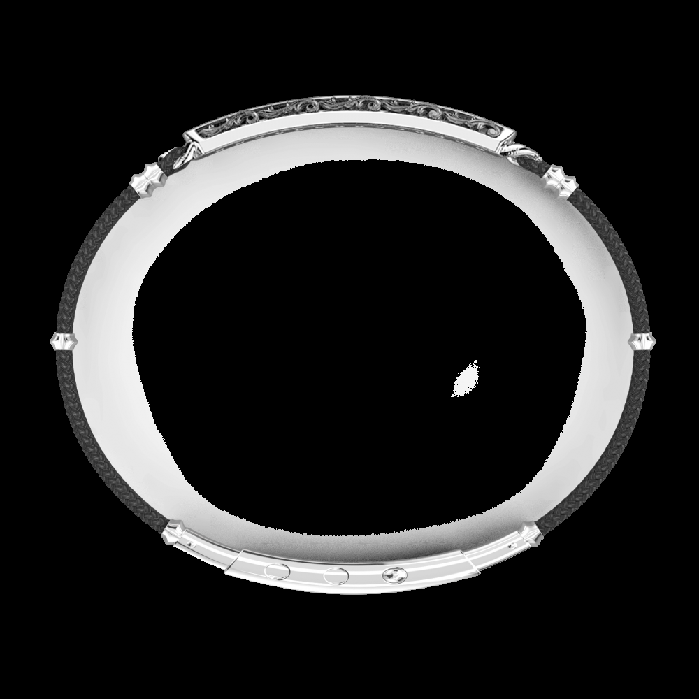 Zancan Bracciale Zancan in argento corda kevlar e pietre nere Shopping Online