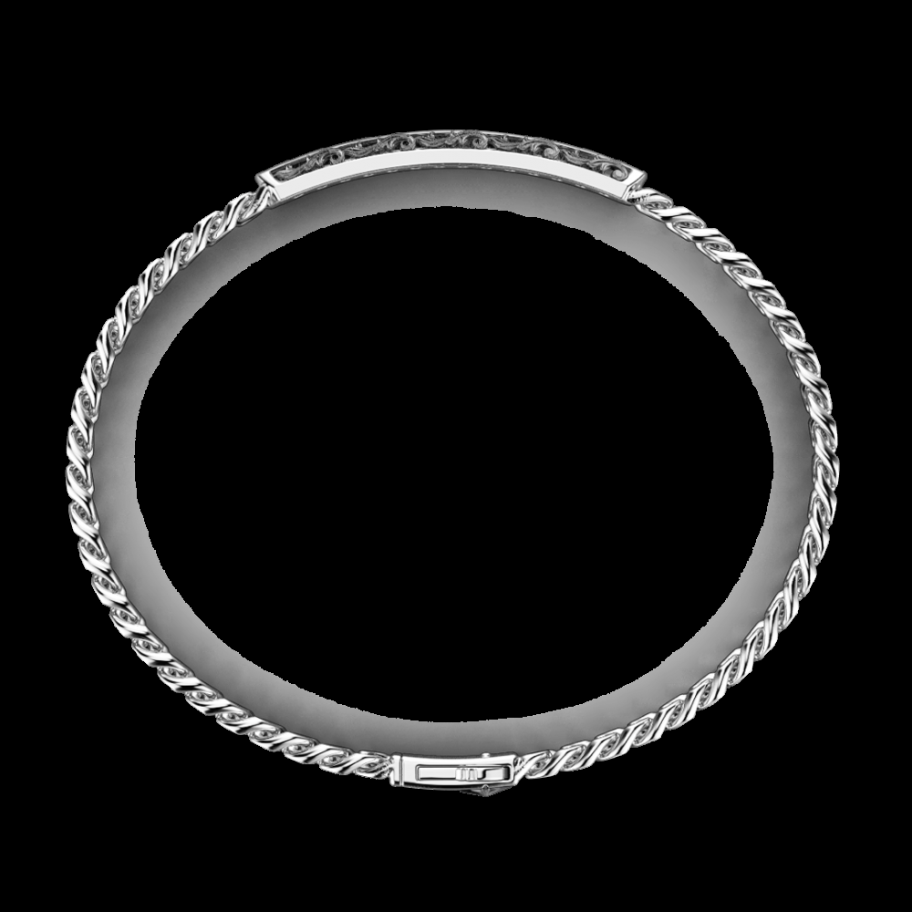 Zancan Bracciale Zancan in argento a grumetta con targa e pietre nere Offerte