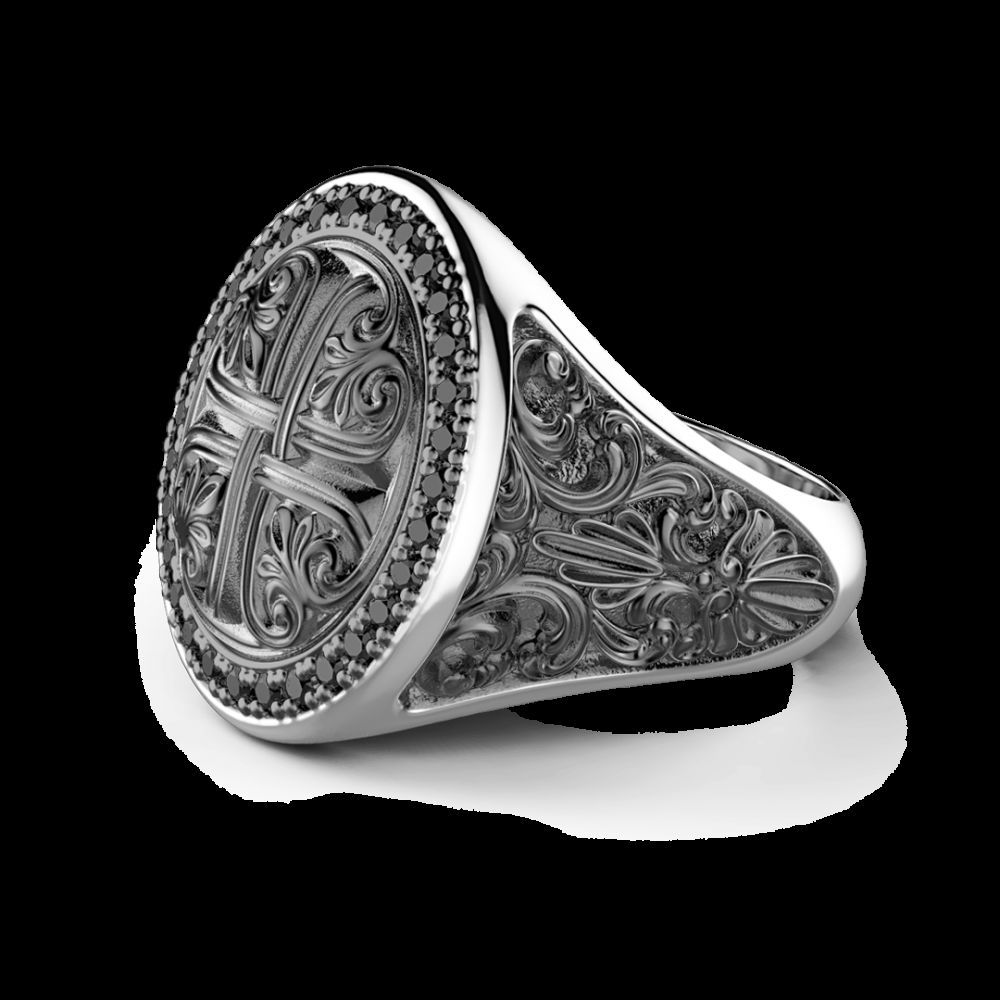 Zancan Anello Zancan in argento con pietre nere Qualità