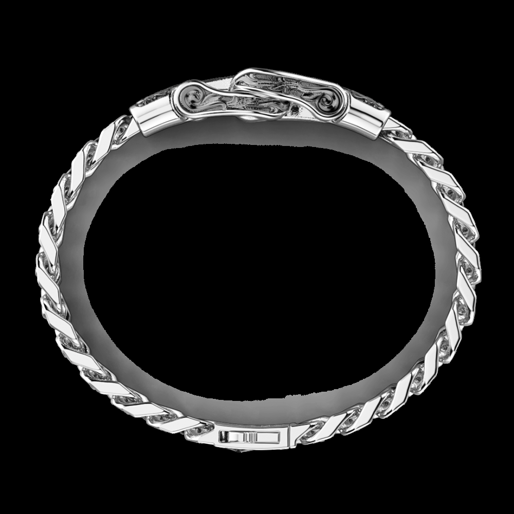 Zancan Bracciale Zancan in argento a grumetta con fibia e pietre nere Promozione