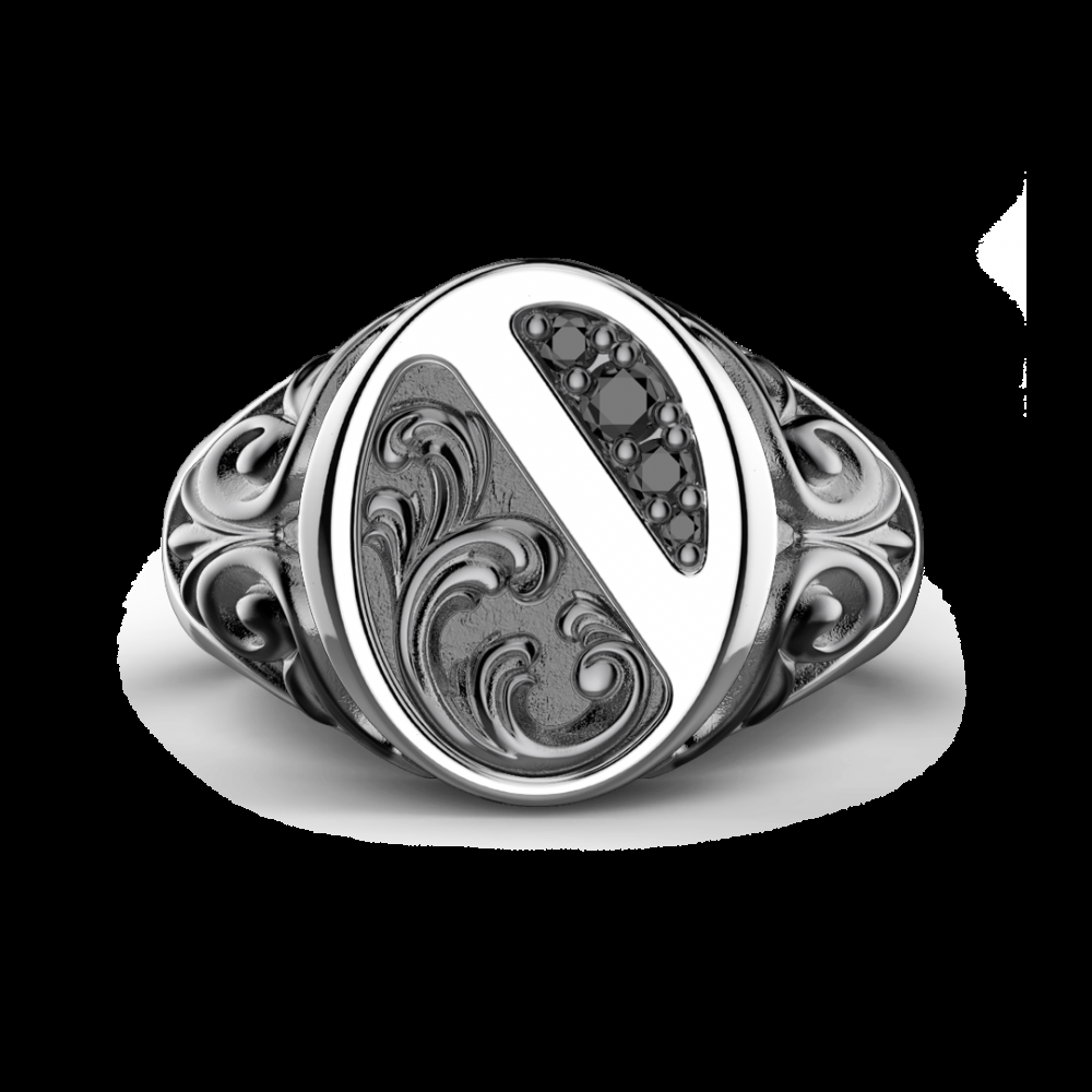 Zancan Anello Zancan in argento con pietre nere