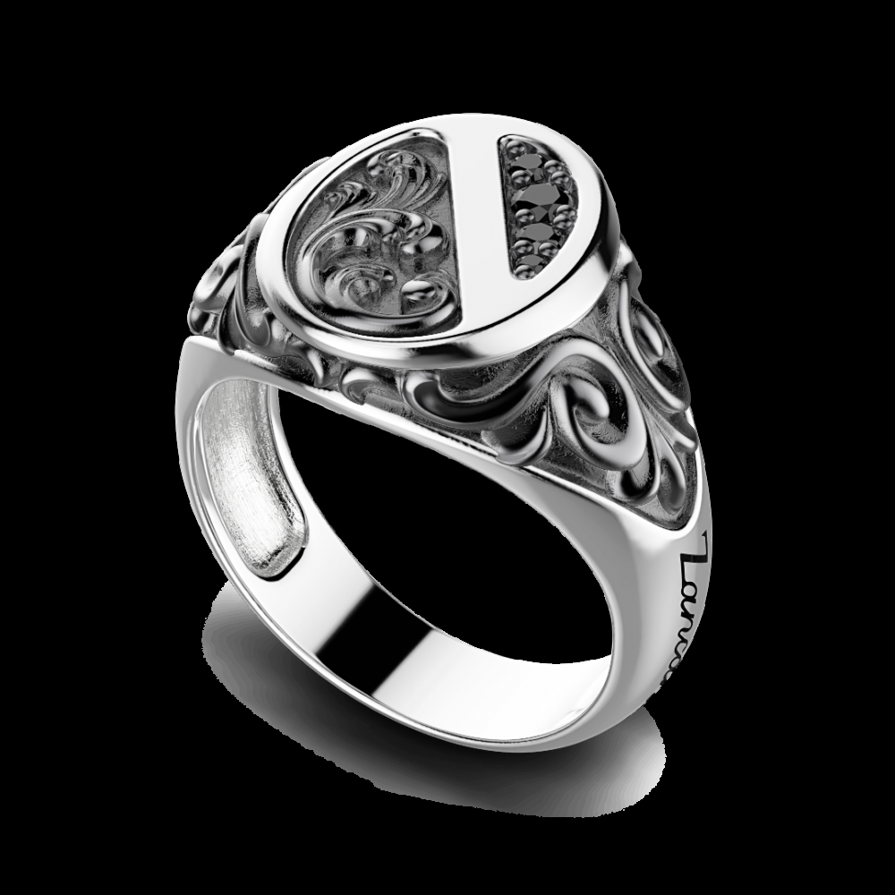 Zancan Anello Zancan in argento con pietre nere Spedizione Gratuita