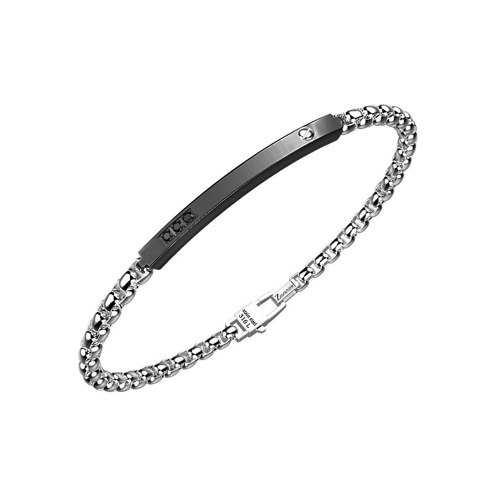 Zancan Bracciale Zancan in acciaio con targa