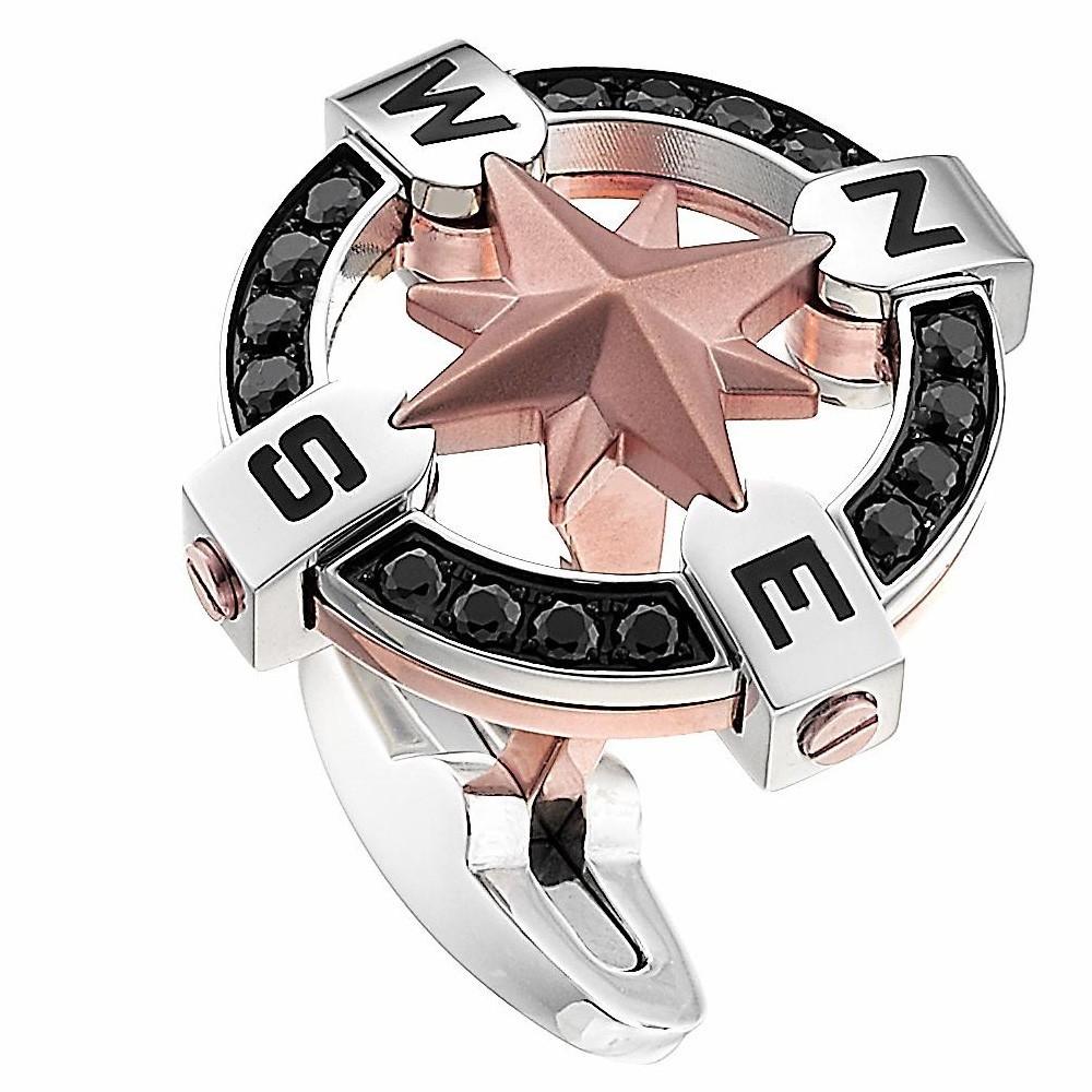 Zancan Gemelli Zancan in acciaio nero con rosa dei venti Novità