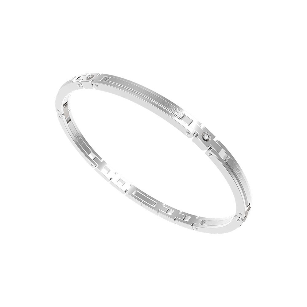 Zancan Bracciale Zancan rigido in acciaio lucido e satinato