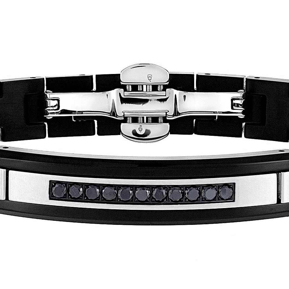 Zancan Bracciale Zancan in ceramica nera e pietre Vendita Calda