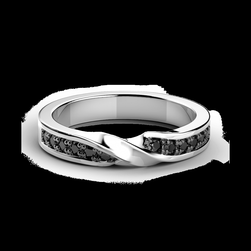 Zancan Anello Zancan in argento a fede con pietre nere