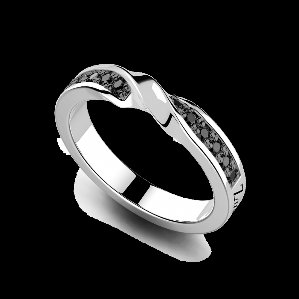 Zancan Anello Zancan in argento a fede con pietre nere Moda