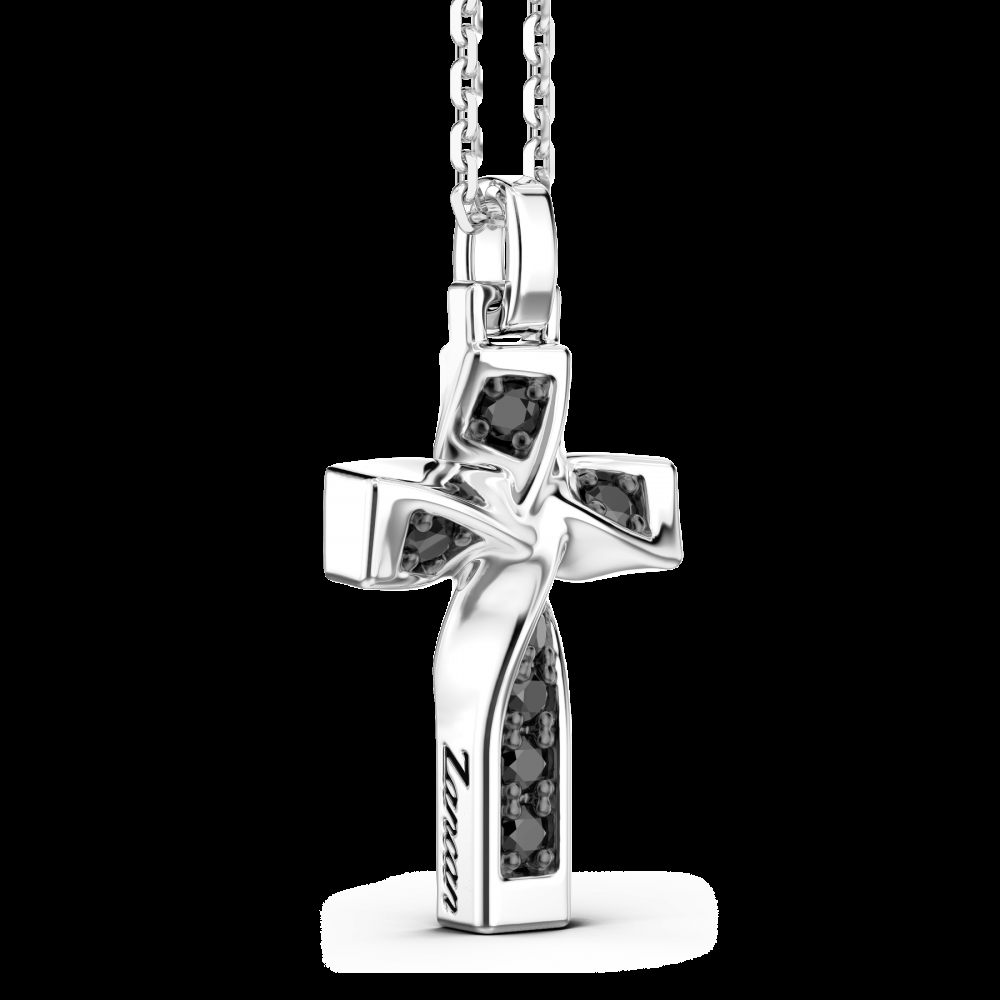 Zancan Collana Zancan in argento con pendente a croce e spinelli neri 2025