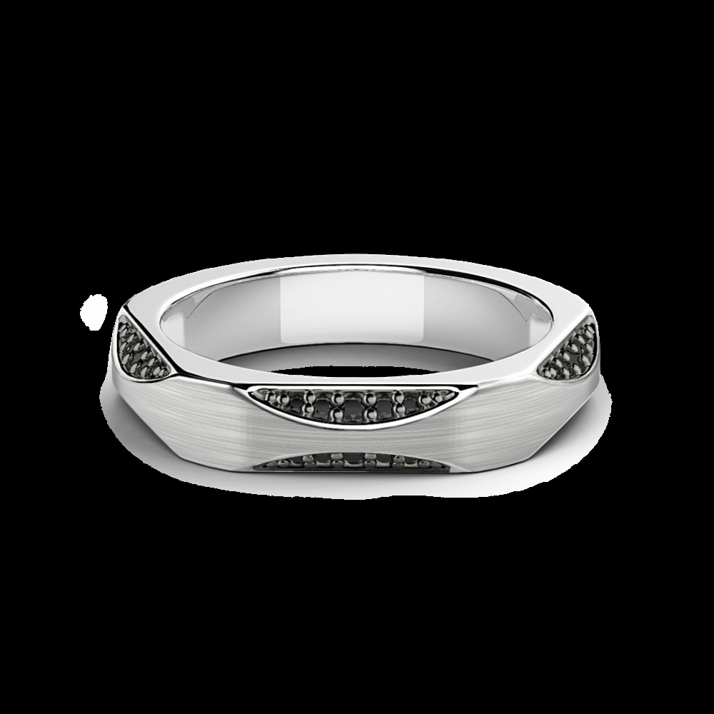 Zancan Anello Zancan in argento con pietre nere
