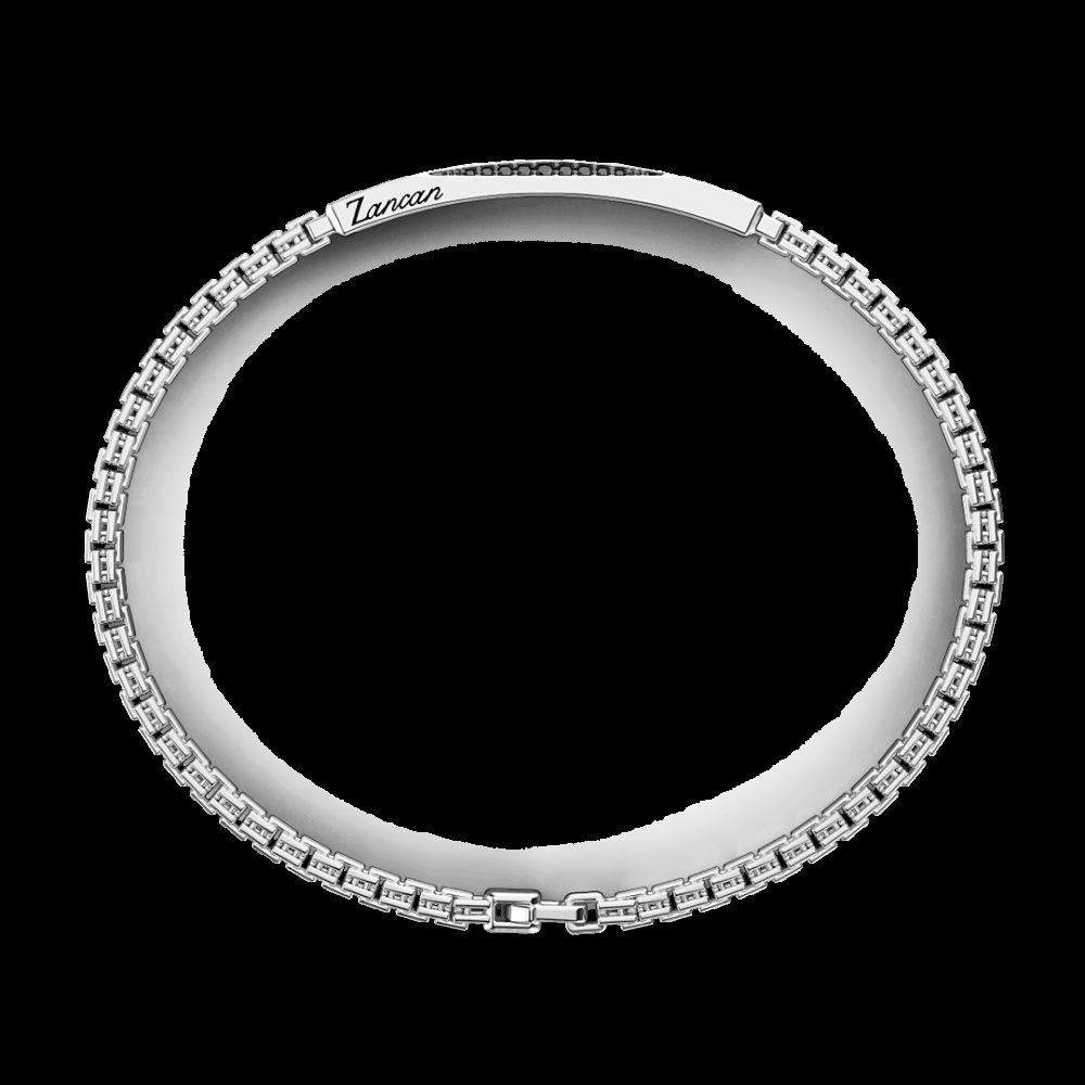 Zancan Bracciale Zancan in argento con pietre nere In Linea