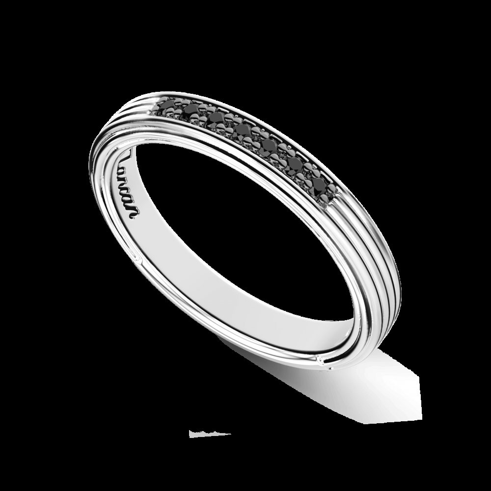 Zancan Anello Zancan a fede in argento con pietre nere Vendita