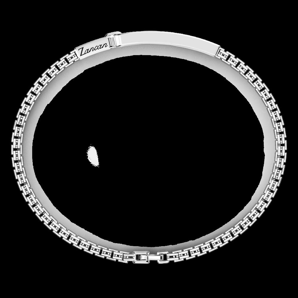 Zancan Bracciale Zancan in argento con pietre nere Promozione temporanea
