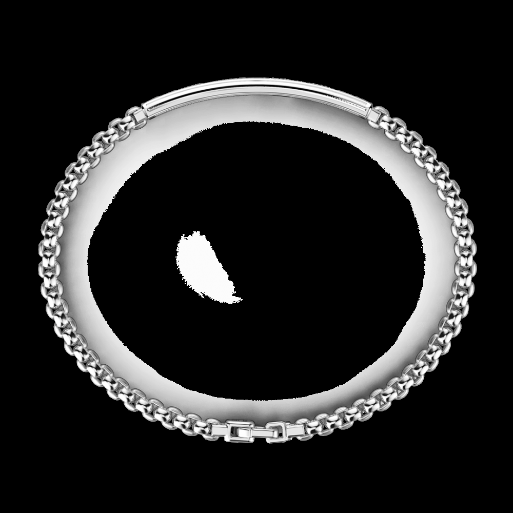 Zancan Bracciale Zancan in argento con targa e pietre nere Prezzo Ridotto
