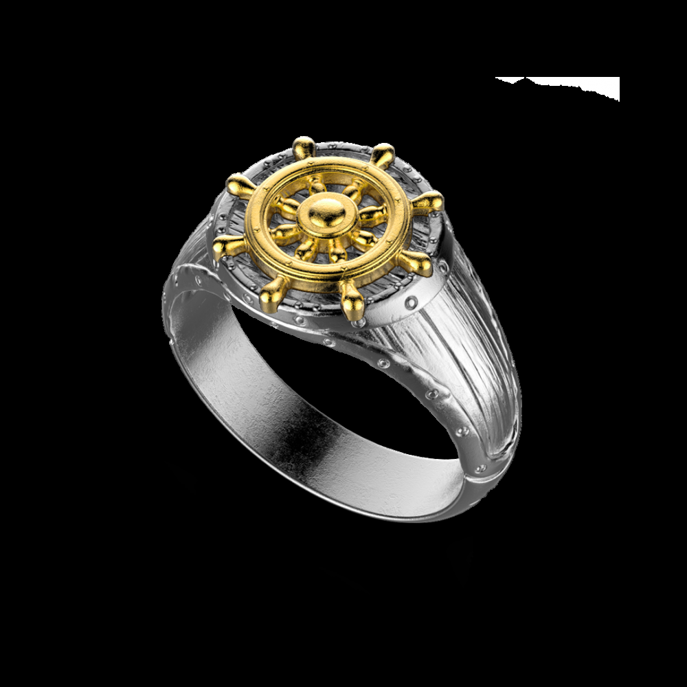 Zancan Anello Zancan in argento brunito con timone Outlet