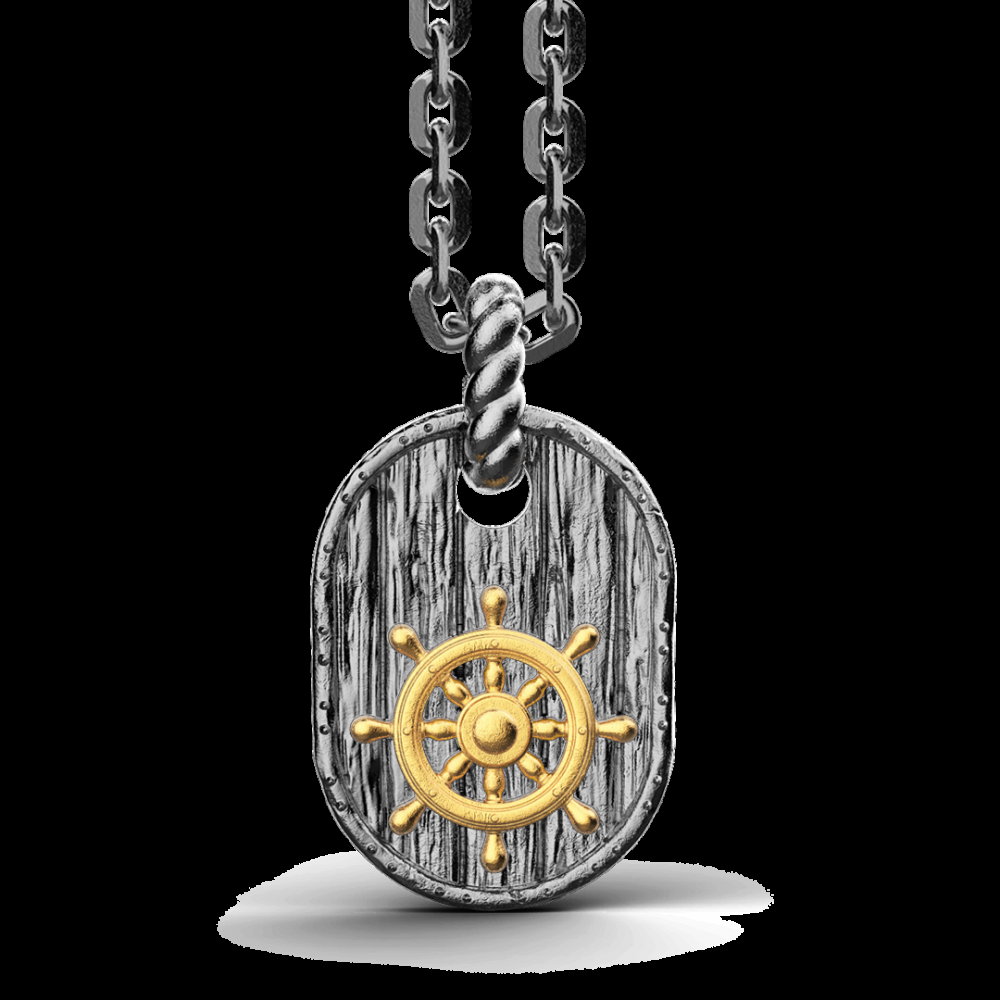 Zancan Collana Zancan in argento brunito con timone