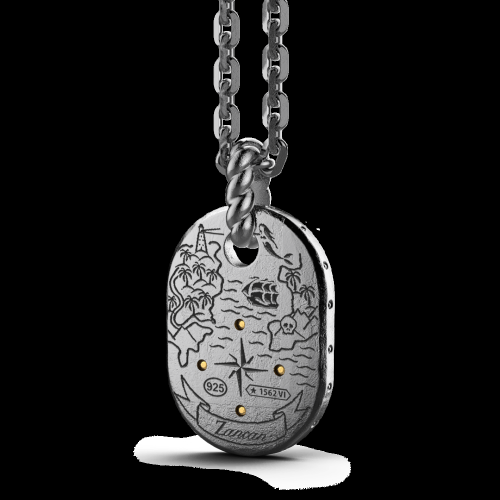 Zancan Collana Zancan in argento brunito con timone In Vendita
