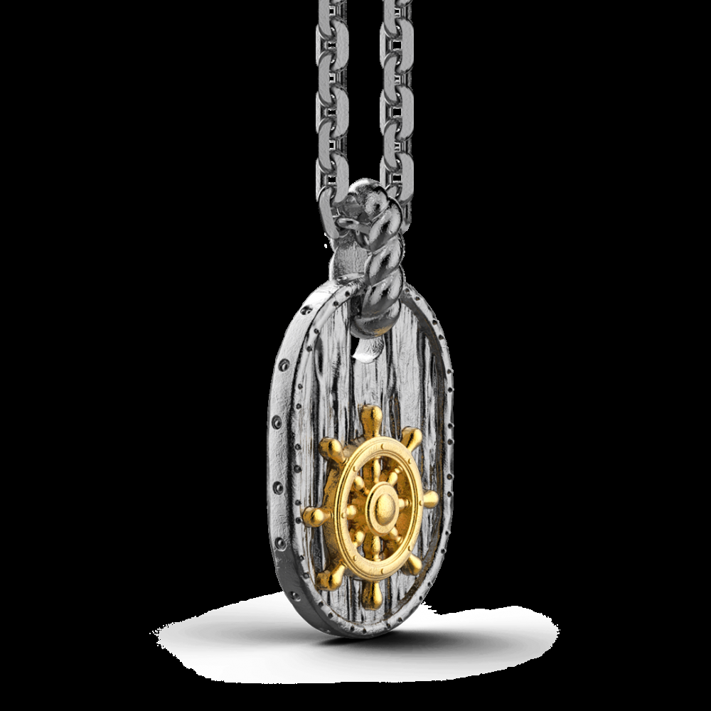 Zancan Collana Zancan in argento brunito con timone In Vendita