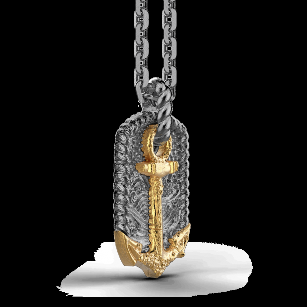 Zancan Collana Zancan in argento brunito con ancora Offerte