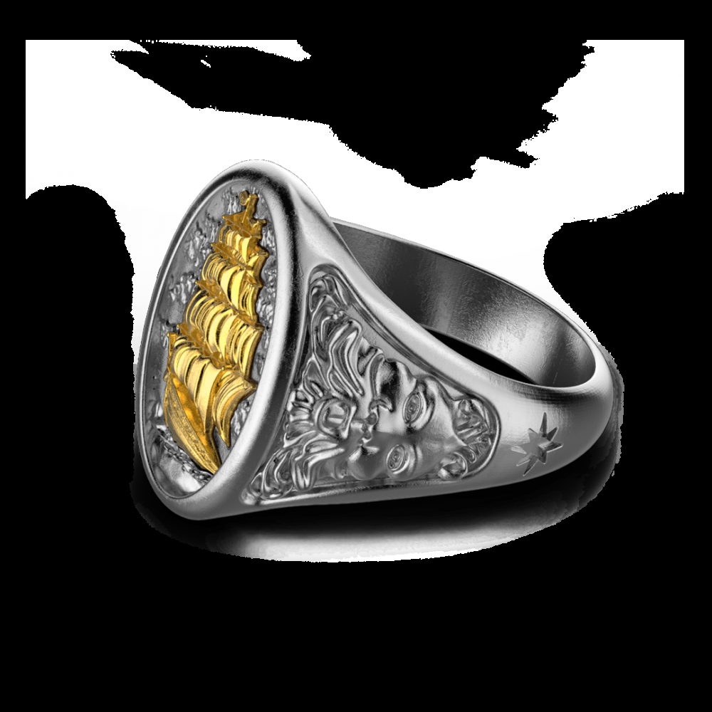 Zancan Anello Zancan in argento brunito con veliero Hotsell
