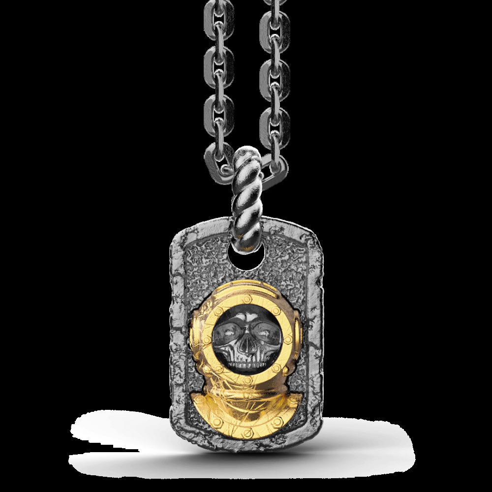 Zancan Collana Zancan in argento brunito con sommozzatore