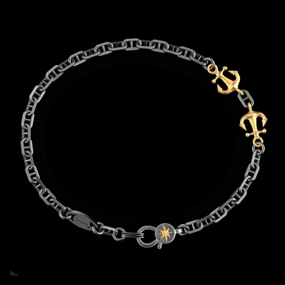 Zancan Bracciale Zancan in argento brunito con ancora 2025