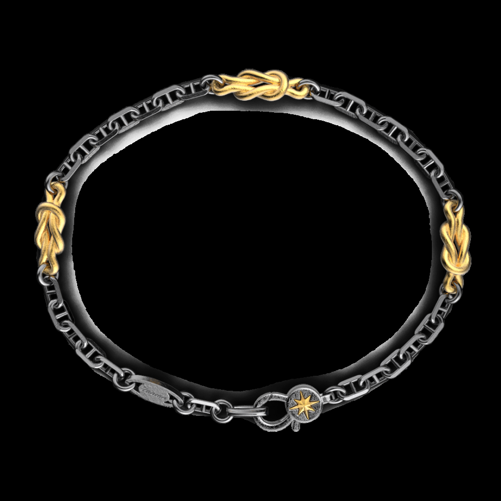 Zancan Bracciale Zancan in argento brunito con nodi marinari Italia
