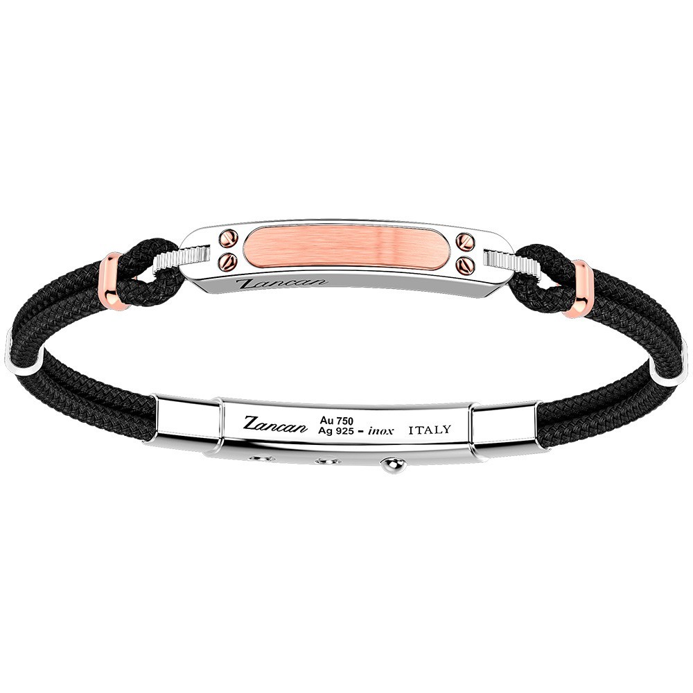 Zancan Bracciale Zancan in argento con inserti in oro 18k e kevlar