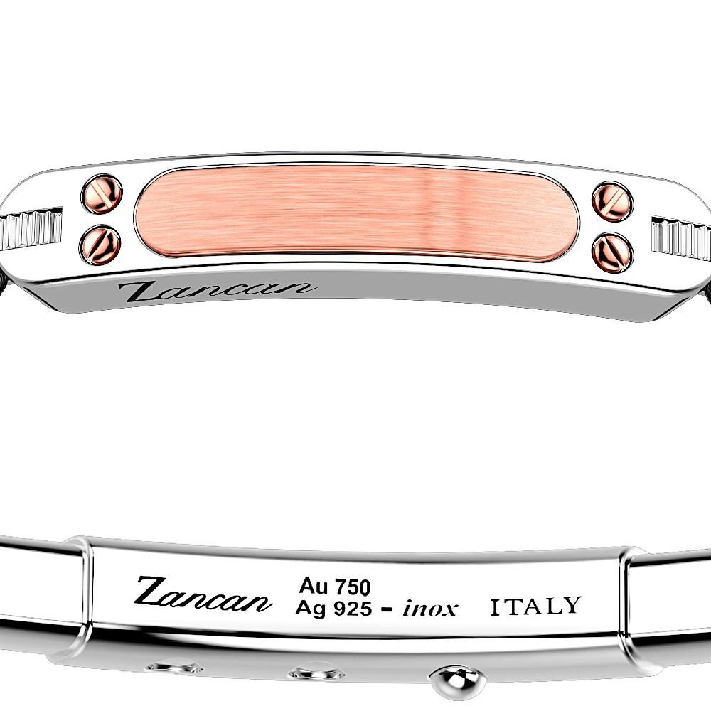 Zancan Bracciale Zancan in argento con inserti in oro 18k e kevlar In Linea