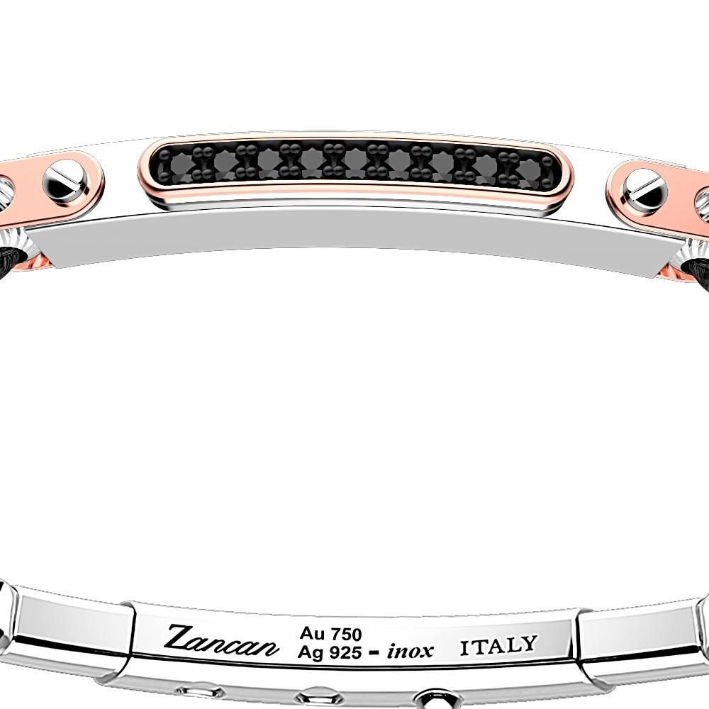 Zancan Bracciale Zancan in argento con inserti in oro 18k pietre e kevlar Promozione