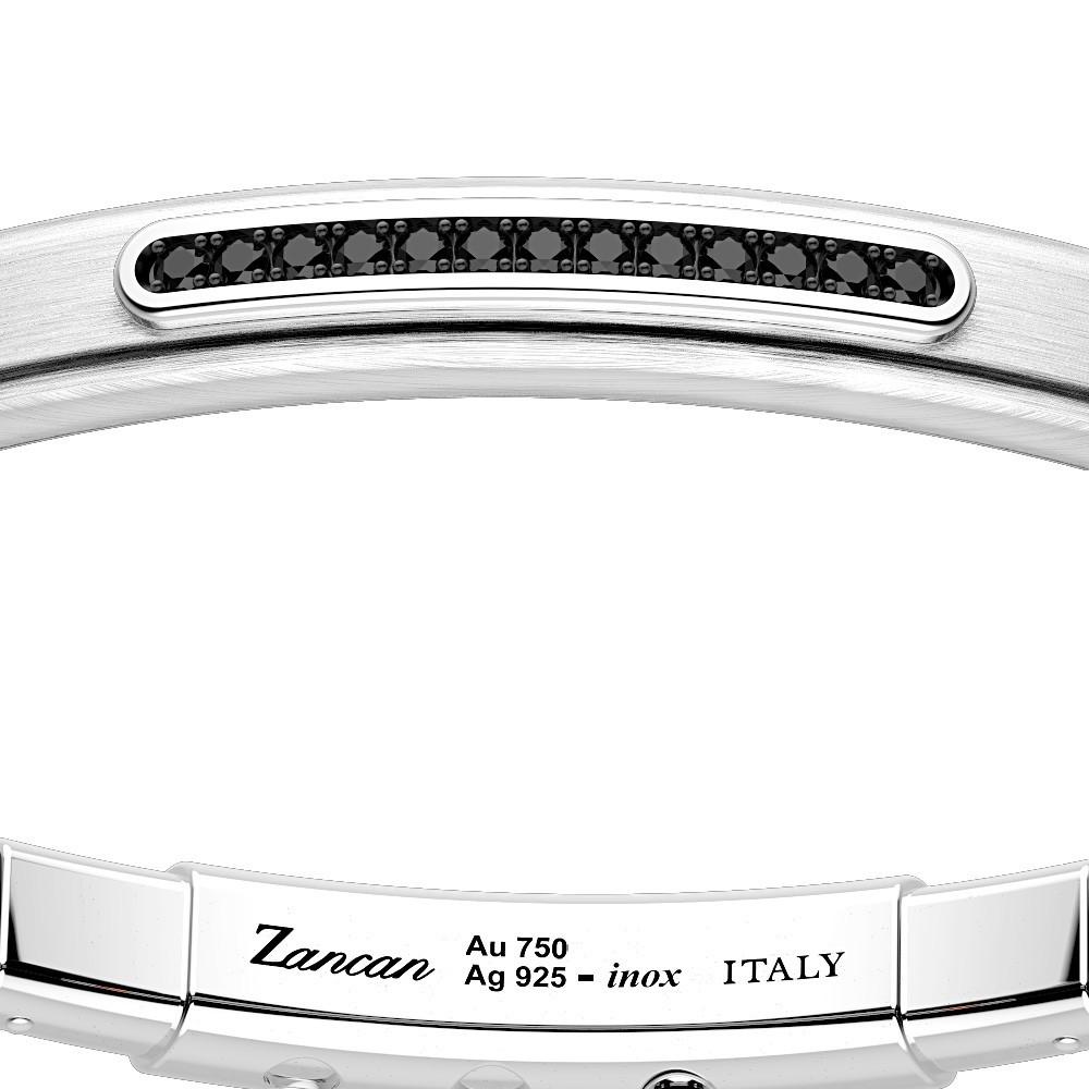 Zancan Bracciale Zancan in argento con inserti in oro 18k pietre e silicone Soddisfazione Garantita