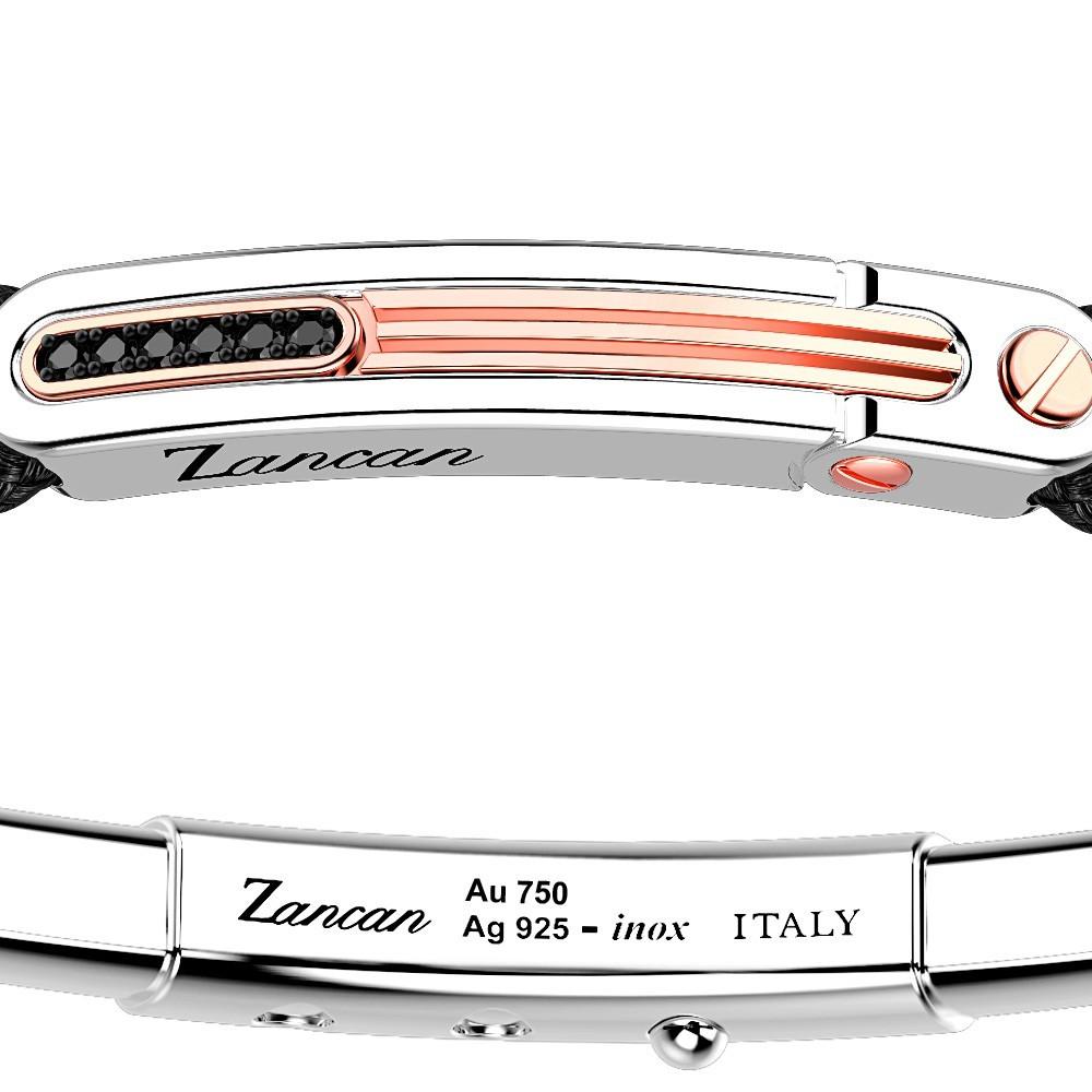 Zancan Bracciale Zancan in argento con inserti in oro 18k pietre e kevlar Qualità Garantita