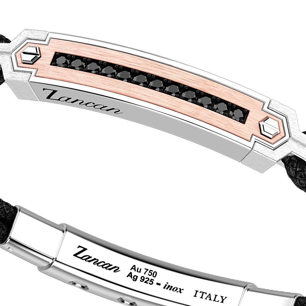 Zancan Bracciale Zancan in argento con inserti in oro 18k pietre e kevlar Negozi Online