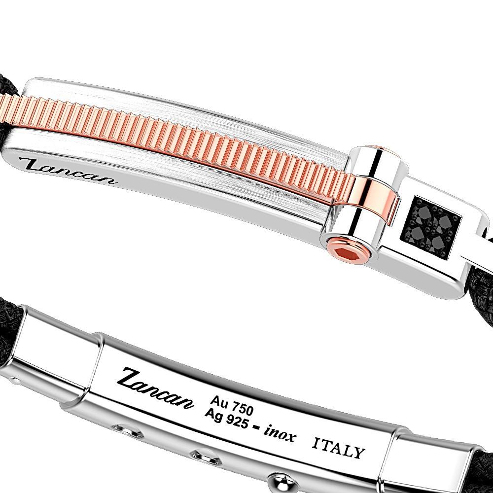 Zancan Bracciale Zancan in argento con inserti in oro 18k e kevlar Affare Del Giorno