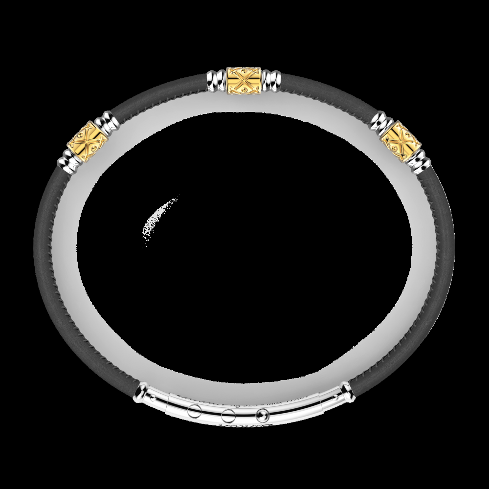 Zancan Bracciale Zancan in pelle naturale con elementi in argento Sconto