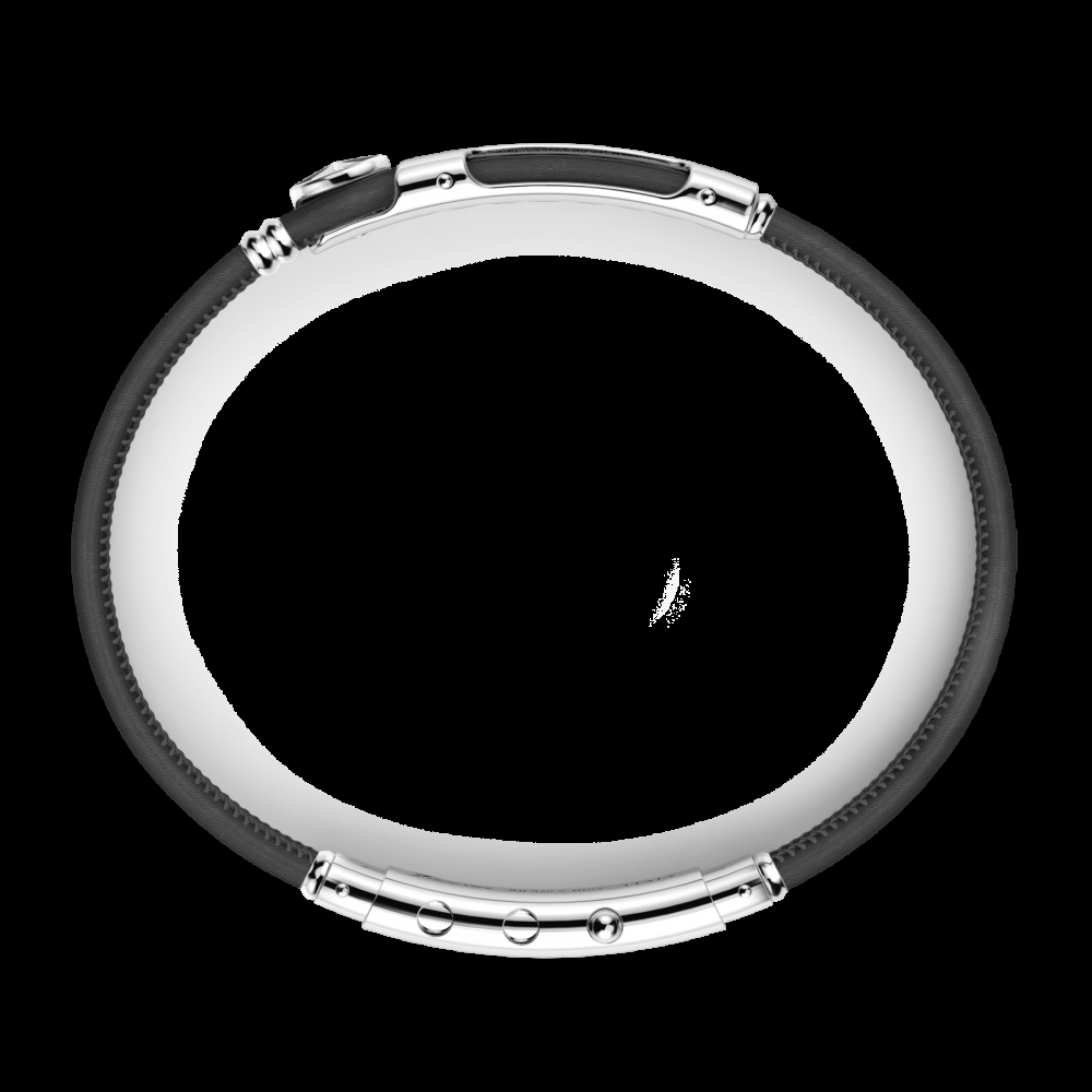 Zancan Bracciale Zancan in pelle naturale con targa in argento In Vendita
