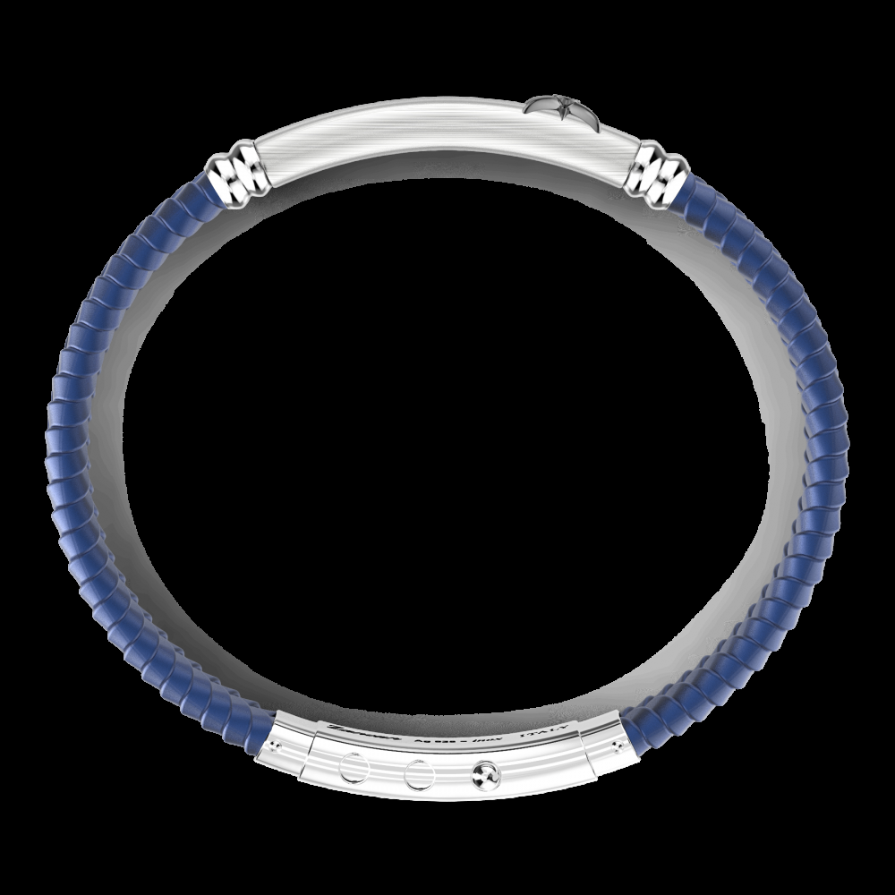 Zancan Bracciale Zancan in silicone nero con targa in argento Negozio