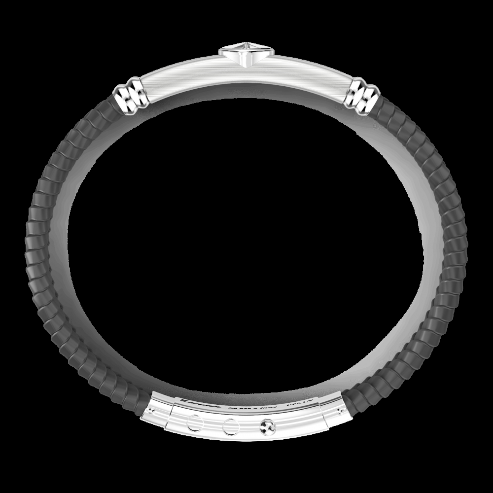 Zancan Bracciale Zancan in silicone nero con targa in argento In Saldo