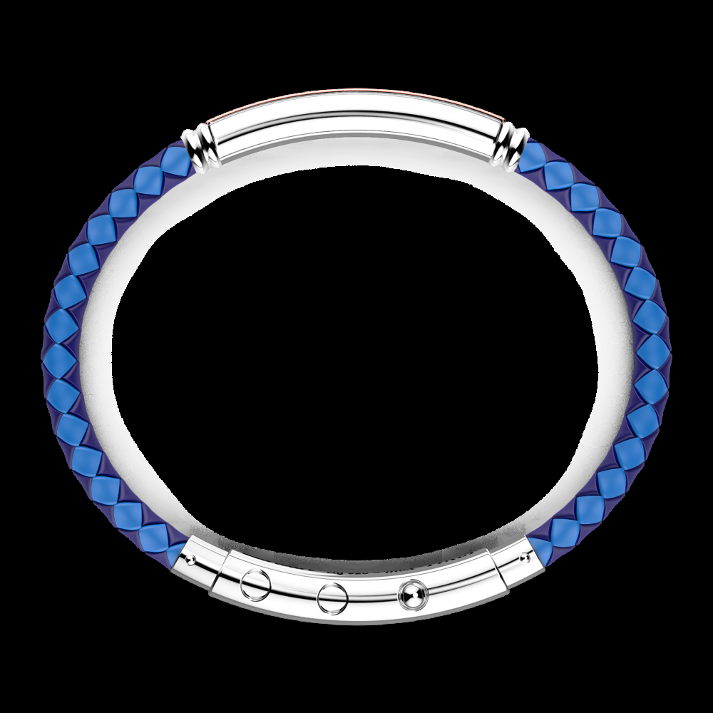 Zancan Bracciale Zancan in silicone nero con targa in argento e dettagli in oro rosa Italia