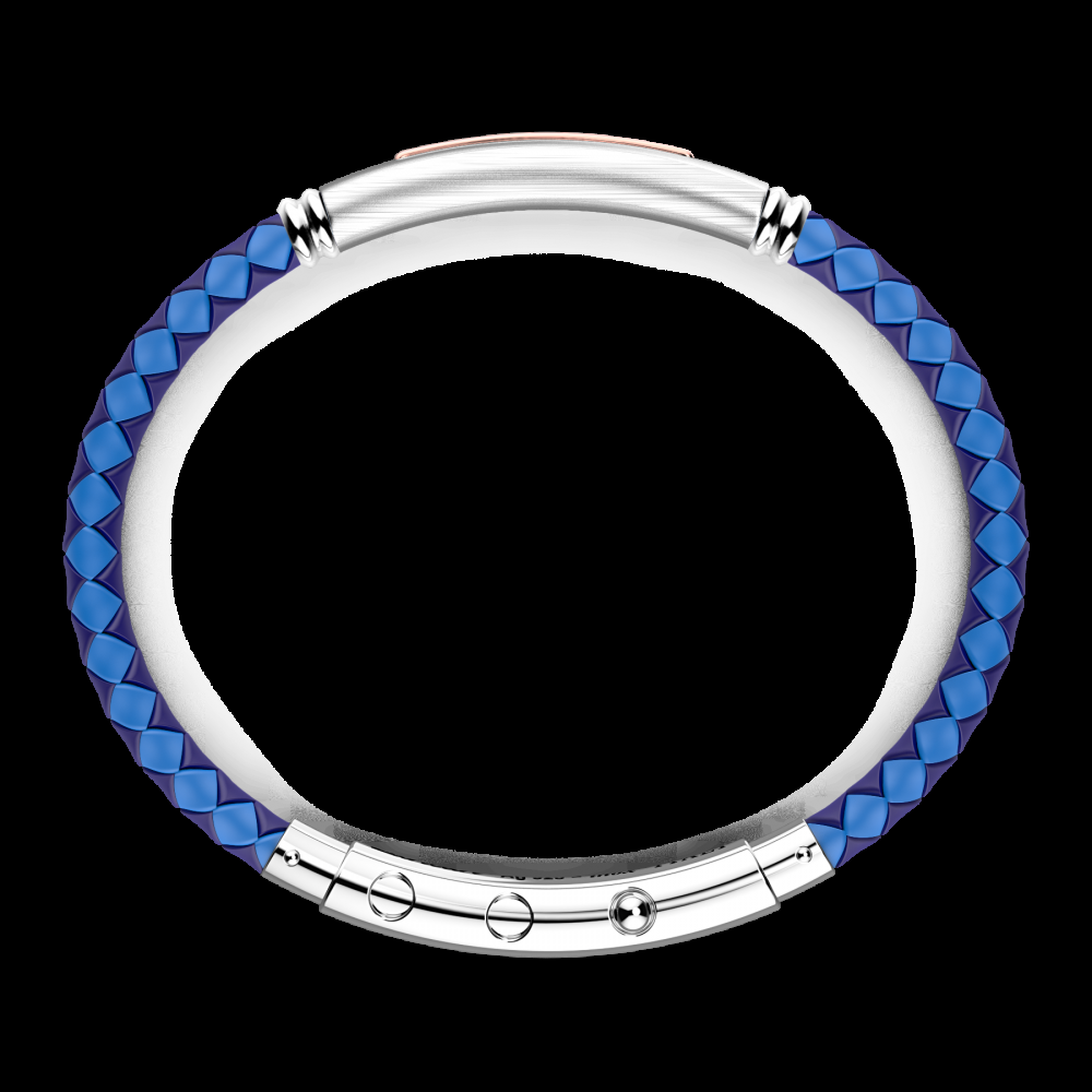 Zancan Bracciale Zancan in silicone nero con targa in argento e dettagli in oro rosa Flash Sale