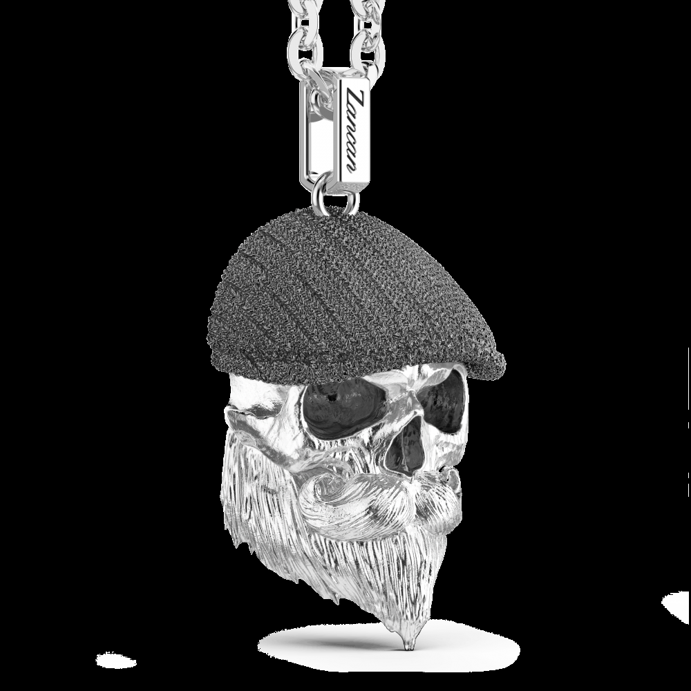 Zancan Collana Zancan in argento con pendente a teschio con coppola Novità