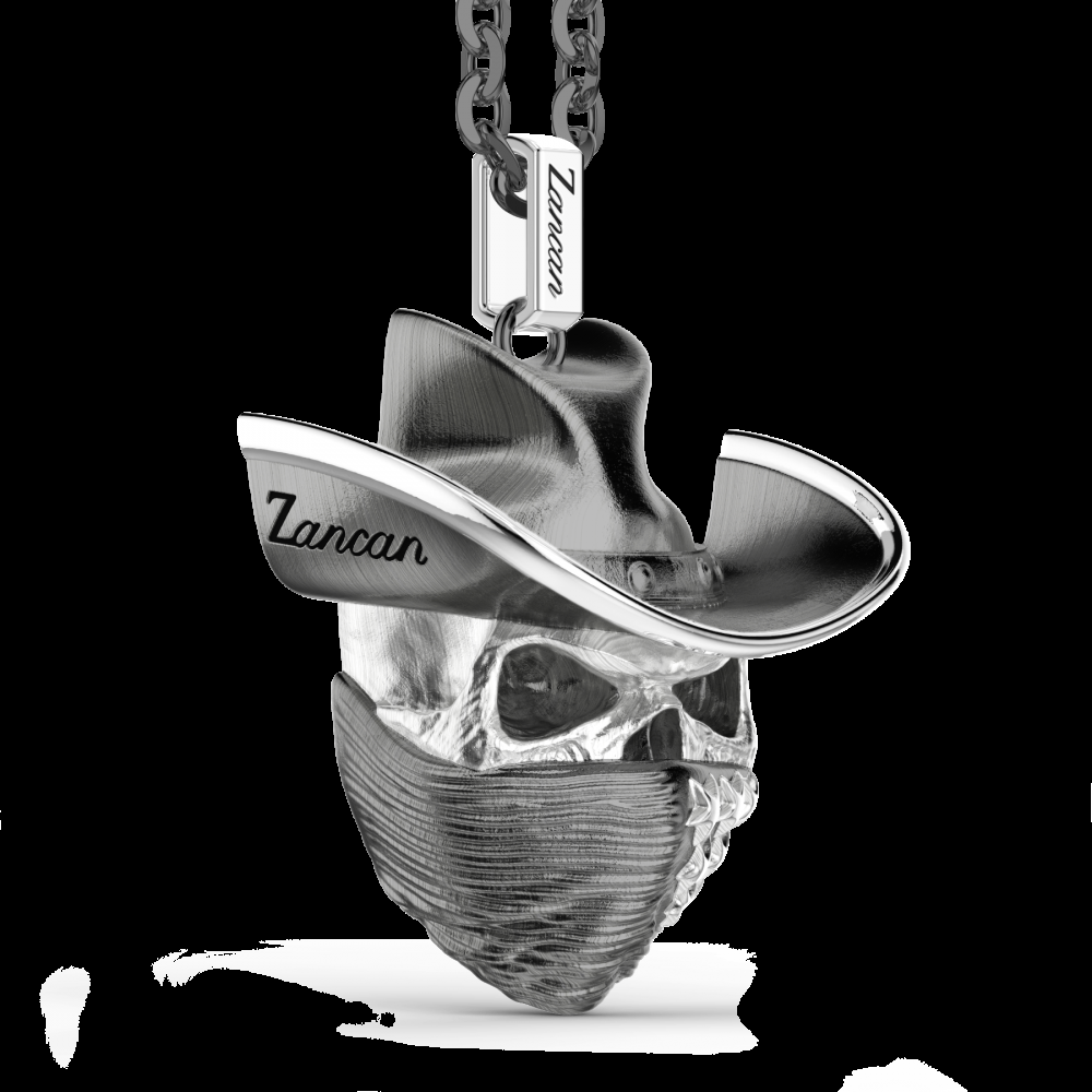 Zancan Collana Zancan in argento con pendente a teschio cowbloy Online
