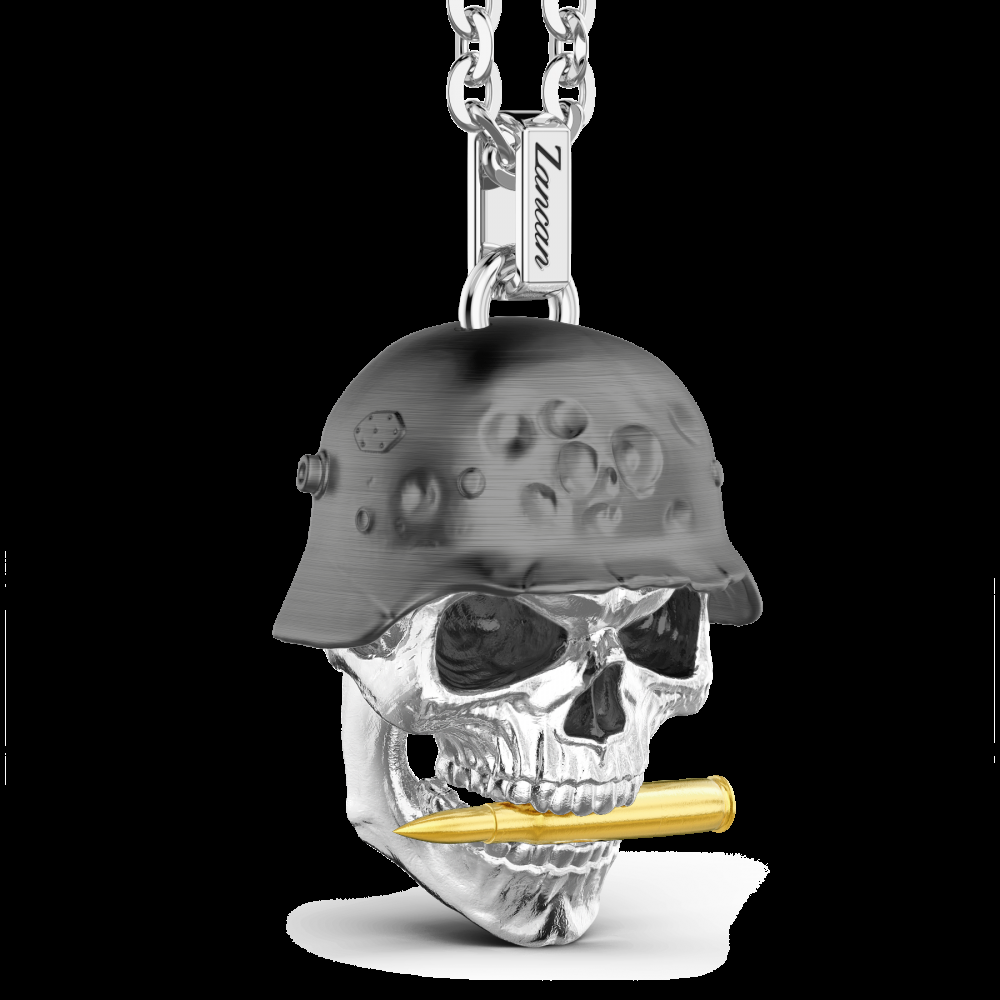 Zancan Collana Zancan in argento con pendente a teschio militare Offerte