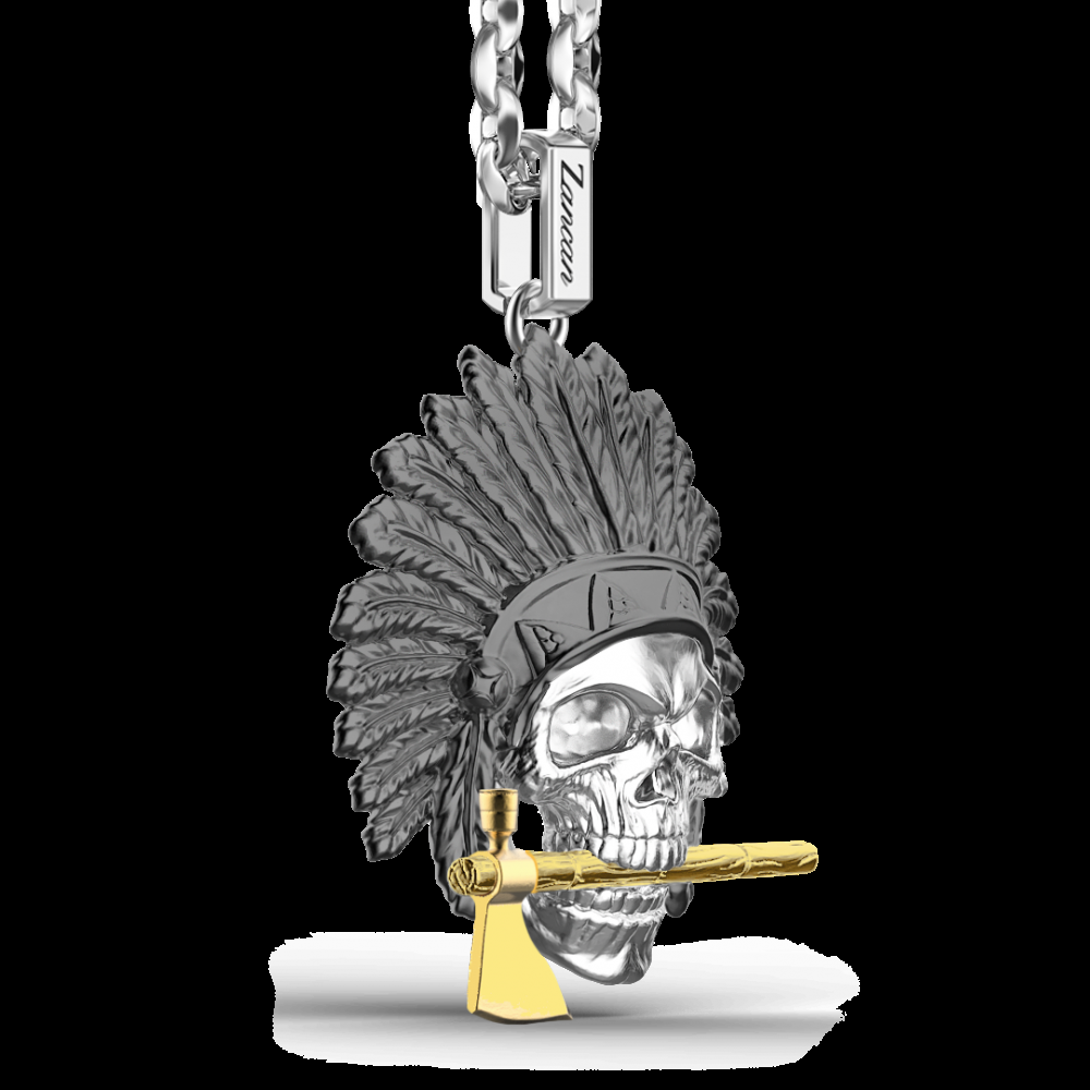 Zancan Collana Zancan in argento con pendente a teschio nativo americano Saldi Di Fabbrica