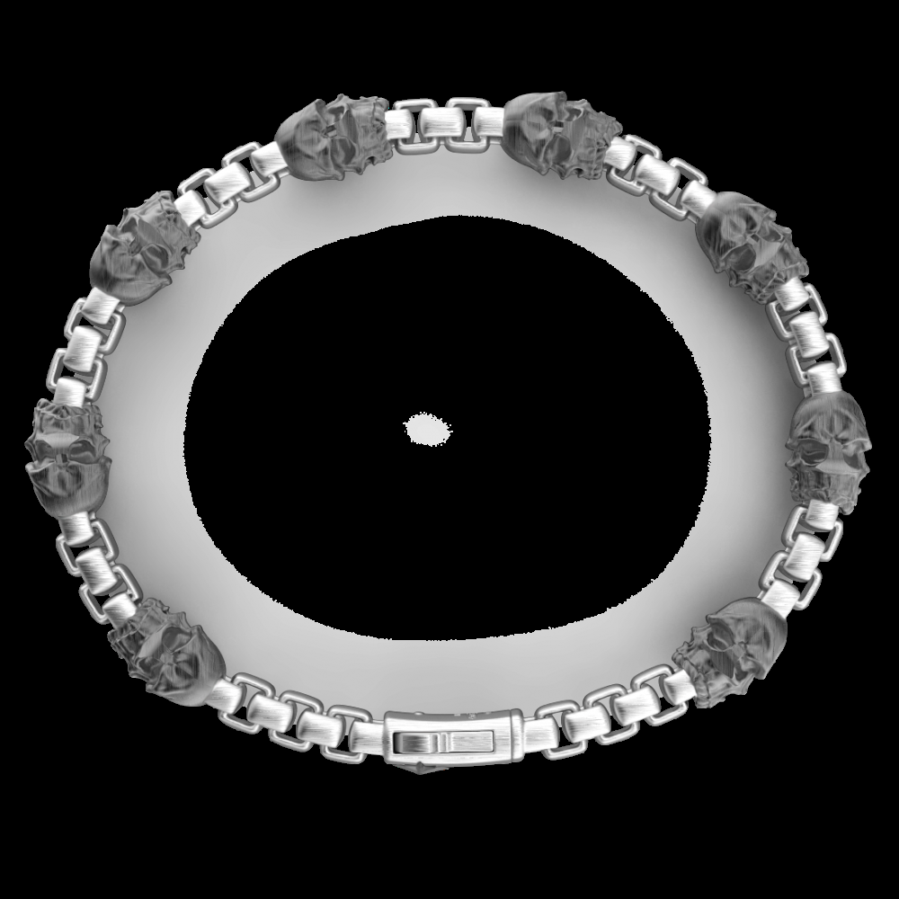 Zancan Bracciale a maglia Zancan in argento con teschi Moda