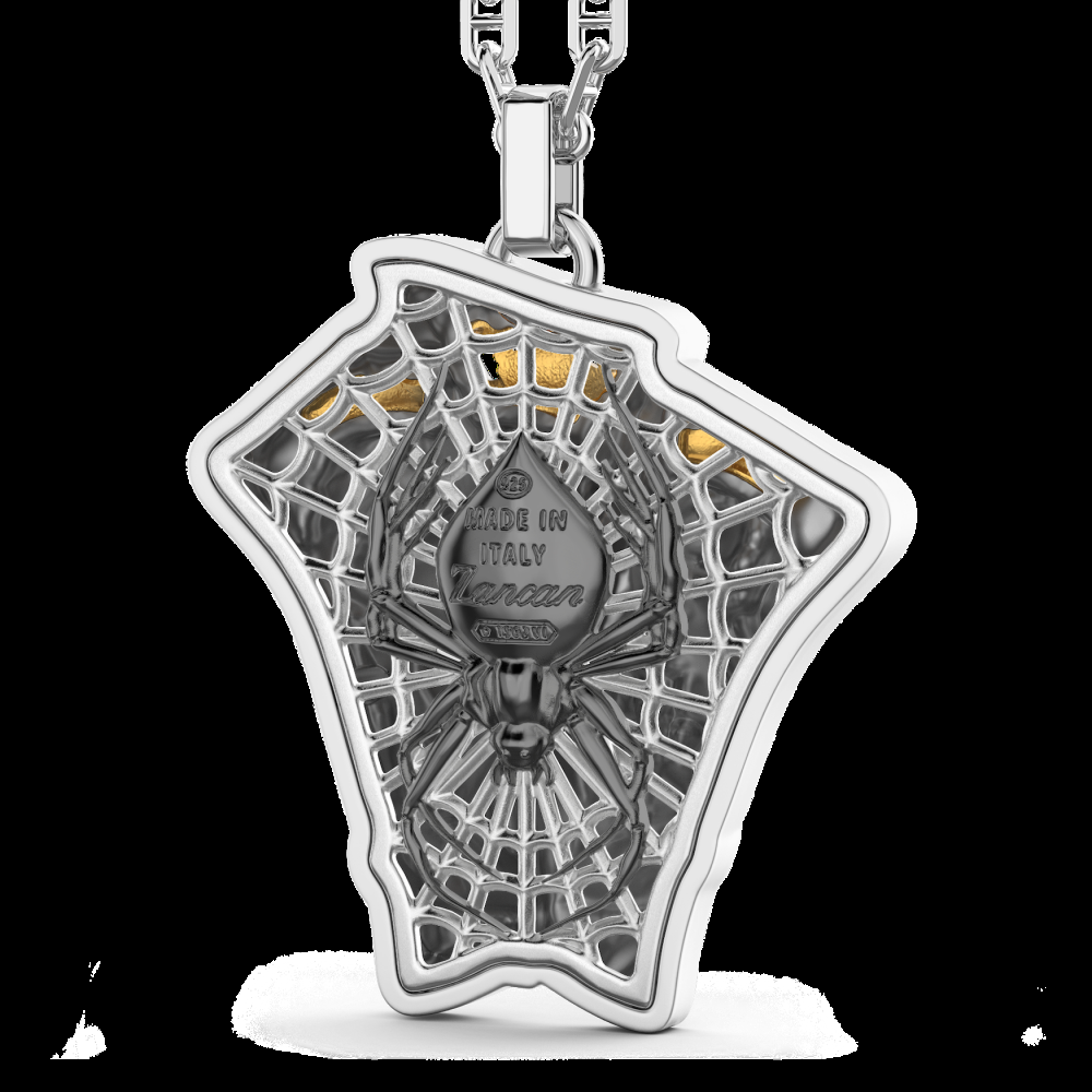 Zancan Collana Zancan in argento con pendente a carte da gioco Italy