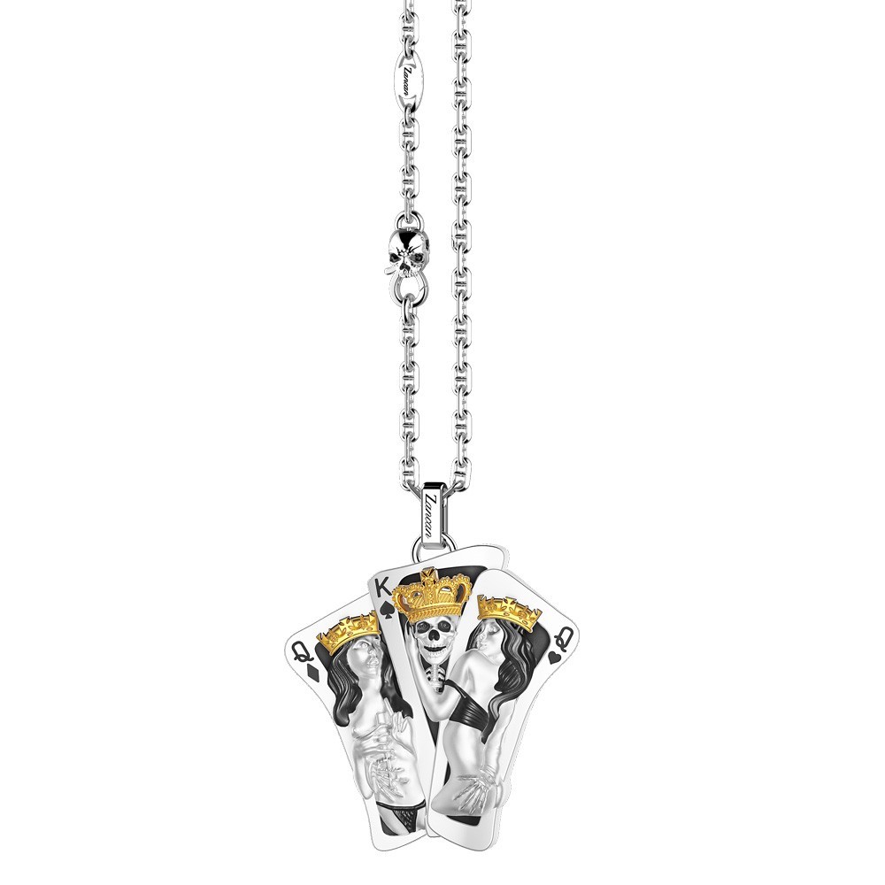 Zancan Collana Zancan in argento con pendente a carte da gioco Italy