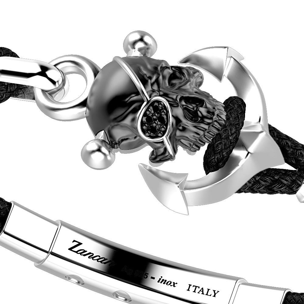 Zancan Bracciale Zancan in kevlar con teschio in argento 2025