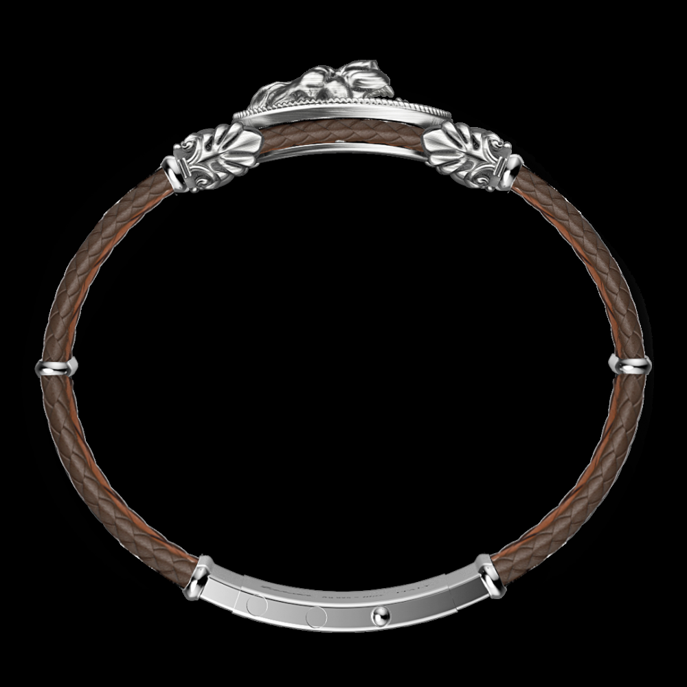 Zancan Bracciale Zancan in argento e pelle con leone Promozione