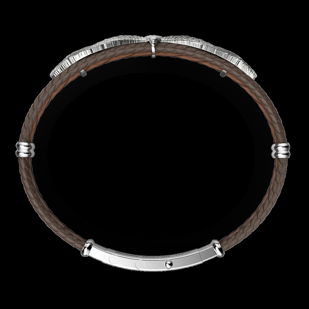 Zancan Bracciale Zancan in argento e pelle con aquila Qualità Garantita